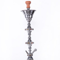 Single hose ice chamber stainless steel rod golden pattern base hookahs